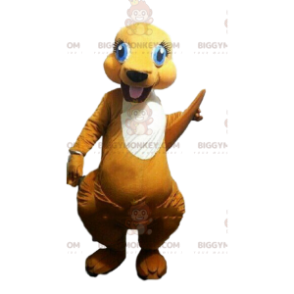 BIGGYMONKEY™ Brun och vit kängurumaskotdräkt Animal Australia - Känguru-maskot - BIGGYMONKEY_09306 - BiggyMonkey.com