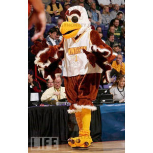 BIGGYMONKEY™ Brun Hvid og Gul Vulture Eagle Mascot Kostume -