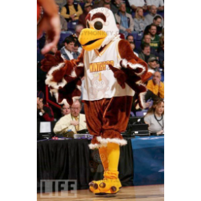 BIGGYMONKEY™ Brun Hvid og Gul Vulture Eagle Mascot Kostume -