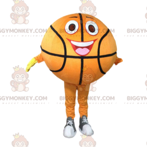 Orange basketball BIGGYMONKEY™ mascot costume, sports ball