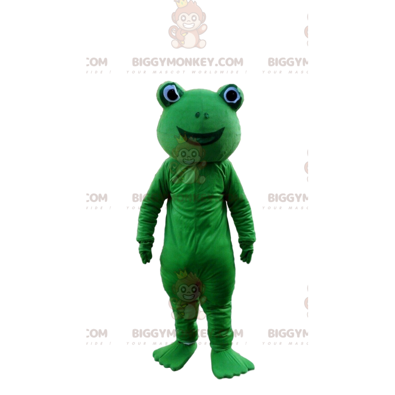 Costume de mascotte BIGGYMONKEY™ de grenouille verte, costume Costume de mascotte BIGGYMONKEY™ de grenouille verte, costume