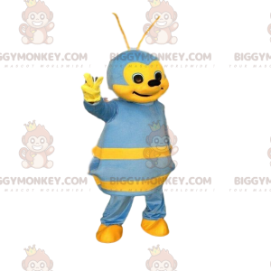 Kostým maskota BIGGYMONKEY™ modrá a žlutá včelka, barevný