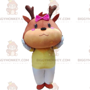 Reh BIGGYMONKEY™ Maskottchenkostüm, Rehkostüm, Rinderkostüm -