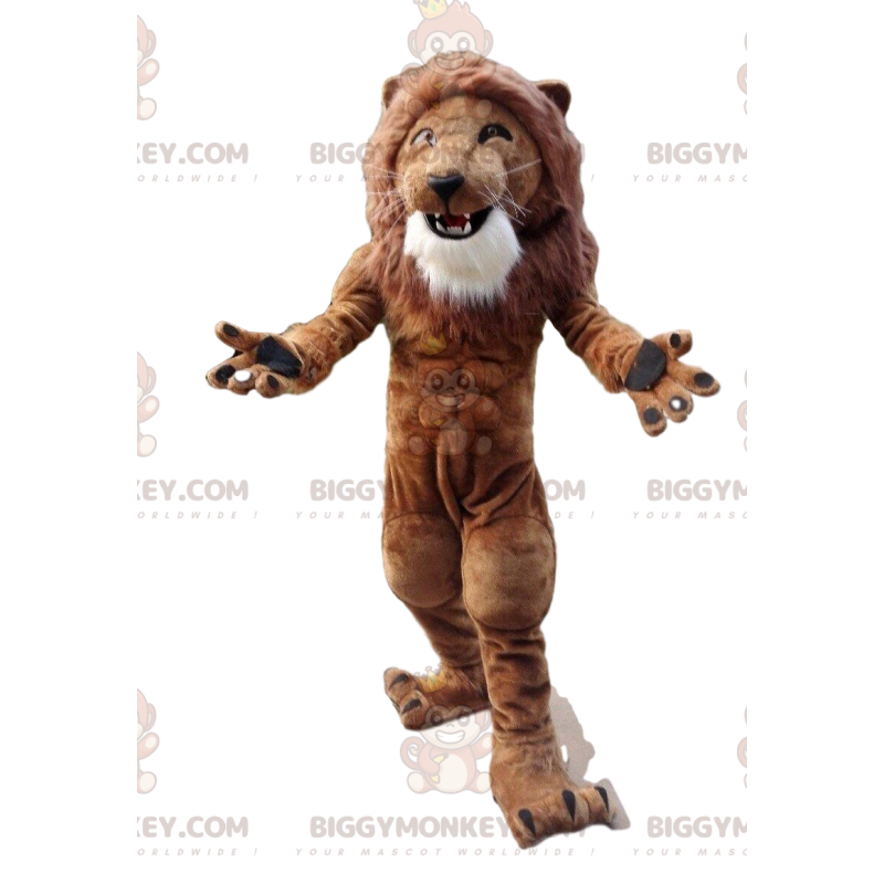 Costume de mascotte BIGGYMONKEY™ de lion très musclé, costume