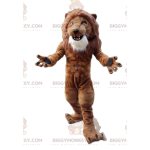 BIGGYMONKEY™ Maskottchen-Kostüm eines sehr muskulösen Löwen