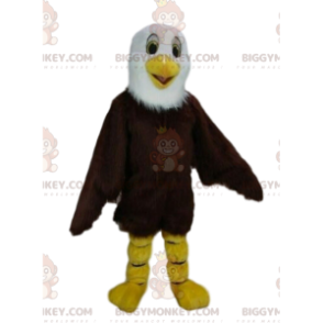 Costume de mascotte BIGGYMONKEY™ d'aigle marron et blanc, costume de vautour - Mascotte d'oiseaux - BiggyMonkey.com