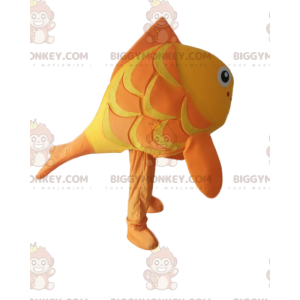 Orange and yellow fish BIGGYMONKEY™ mascot costume, giant fish