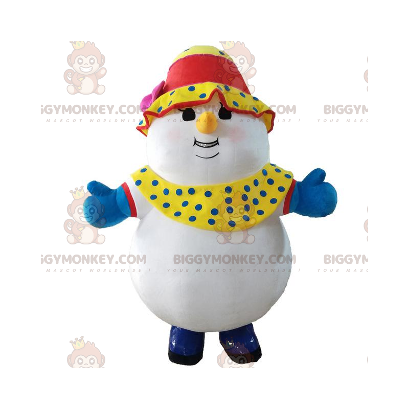 BIGGYMONKEY™ Mascottekostuum voor grote vrouwelijke sneeuwpop BIGGYMONKEY™ Mascottekostuum voor grote vrouwelijke sneeuwpop
