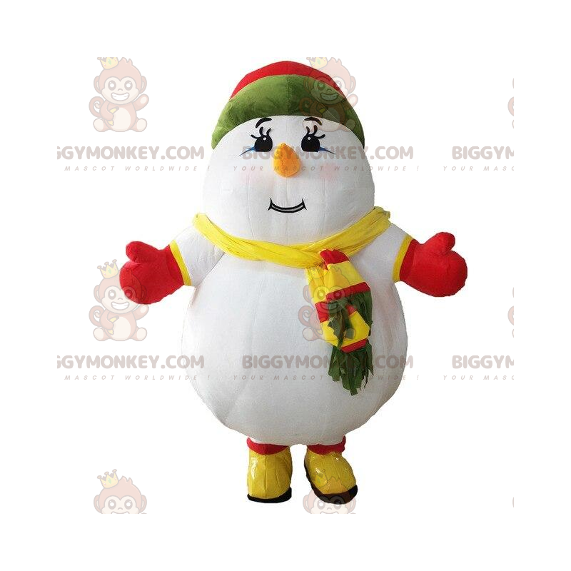Kostium maskotka duży kolorowy bałwan BIGGYMONKEY™, kostium Kostium maskotka duży kolorowy bałwan BIGGYMONKEY™, kostium