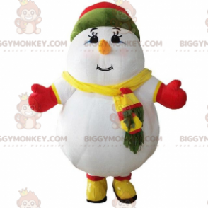 BIGGYMONKEY™ Stor fargerik snømannmaskotkostyme, vinterkostyme - Menneskelige maskoter - BIGGYMONKEY_09331 - BiggyMonkey.com