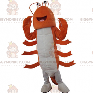 Orange og hvid hummer BIGGYMONKEY™ maskotkostume, orange