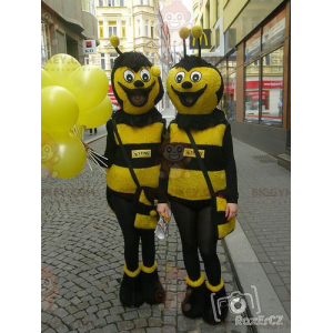 2 BIGGYMONKEY™s mascotte delle api gialle e nere -