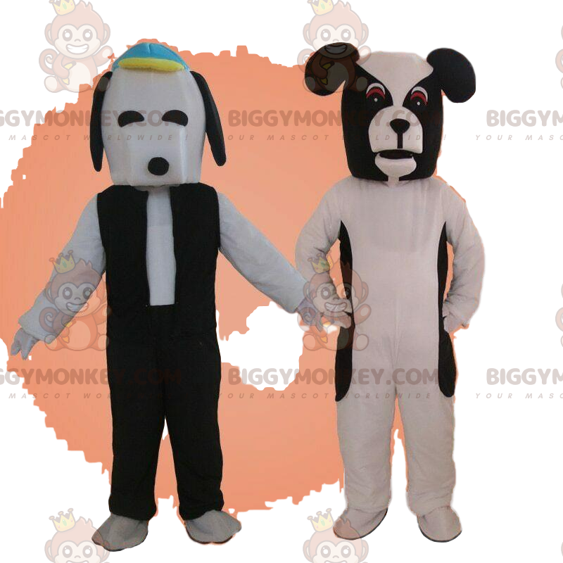 2 perros mascota de BIGGYMONKEY™, disfraces de perro en blanco 2 perros mascota de BIGGYMONKEY™, disfraces de perro en blanco