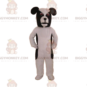Schwarz-weißer Hund BIGGYMONKEY™ Maskottchenkostüm