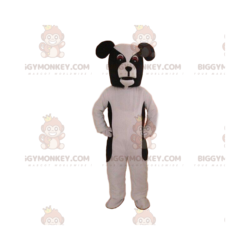 Costume de mascotte BIGGYMONKEY™ de chien noir et blanc Costume de mascotte BIGGYMONKEY™ de chien noir et blanc