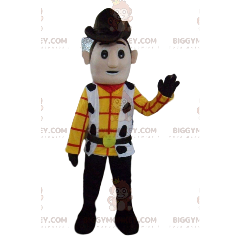 Traje de mascote BIGGYMONKEY™ de Woody, o famoso xerife e Traje de mascote BIGGYMONKEY™ de Woody, o famoso xerife e
