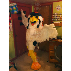 BIGGYMONKEY™ Weiß-Gelb-Orange-Vogel-Eulen-Maskottchen-Kostüm -