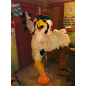 BIGGYMONKEY™ White Yellow Orange Bird Owls Mascot Costume –