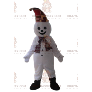 Snögubbe BIGGYMONKEY™ maskotdräkt, leende dräkt - BiggyMonkey
