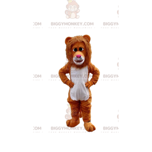 Καφέ και λευκό λιοντάρι στολή μασκότ BIGGYMONKEY™, στολή