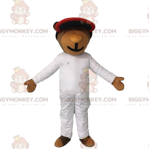 Traje de mascote BIGGYMONKEY™ de urso em macacão, fantasia de