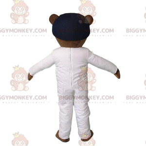 BIGGYMONKEY™ maskotkostume af bjørn i jumpsuit, futuristisk