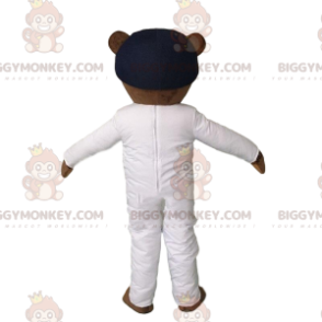 BIGGYMONKEY™ Maskottchenkostüm Bär im Overall, futuristisches