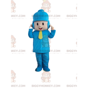 Little Boy BIGGYMONKEY™ Mascot Costume Dressed In Winter Outfit