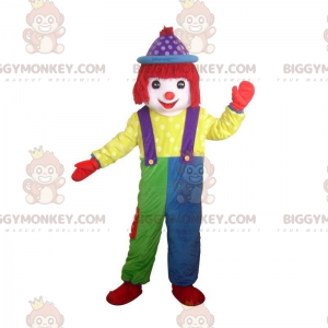 BIGGYMONKEY™ Mehrfarbiges Clown-Maskottchen-Kostüm