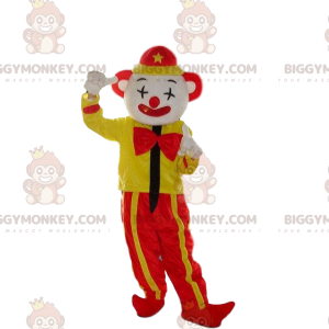 Disfraz de mascota BIGGYMONKEY™ de payaso amarillo y rojo