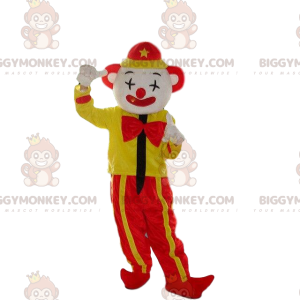 Κίτρινο και κόκκινο κλόουν στολή μασκότ BIGGYMONKEY™, Στολή μασκότ BIGGYMONKEY™ Circus - Μασκότ τσίρκου - BiggyMonkey.com