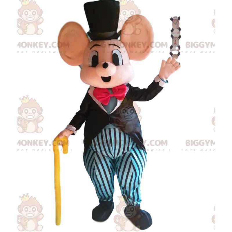 Fantasia de mascote elegante de rato BIGGYMONKEY™, fantasia de Fantasia de mascote elegante de rato BIGGYMONKEY™, fantasia de