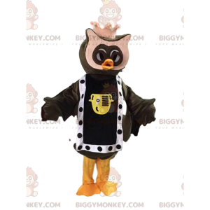 BIGGYMONKEY™ maskot kostume af ugle med en krone, konge kostume