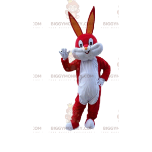 BIGGYMONKEY™ Disfraz de mascota Bugs Bunny rojo, Conejo famoso