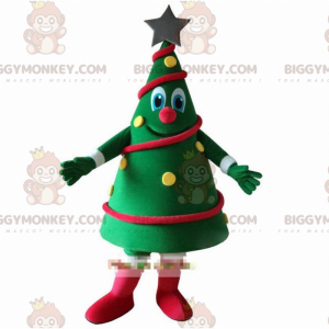 Dekorerad grön julgran BIGGYMONKEY™ maskotdräkt, julgransdräkt