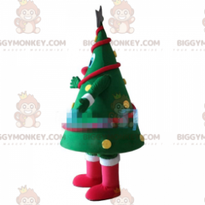 Decorated green Christmas tree BIGGYMONKEY™ mascot costume