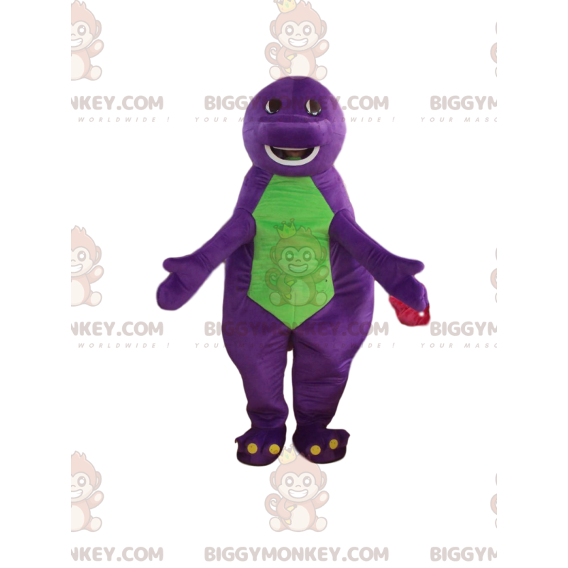 Fyllig och rolig lila och grön dinosaurie BIGGYMONKEY™ Fyllig och rolig lila och grön dinosaurie BIGGYMONKEY™