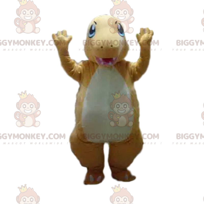 Costume de mascotte BIGGYMONKEY™ de dragon orange, costume de