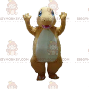 Costume de mascotte BIGGYMONKEY™ de dragon orange, costume de