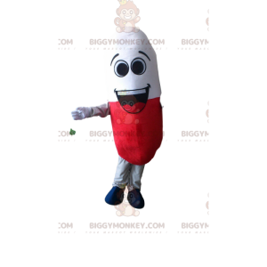 Red and white pill BIGGYMONKEY™ mascot costume, medicine