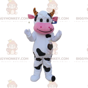 White and Black Cow BIGGYMONKEY™ Mascot Costume, Cowhide