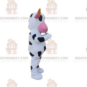 Disfraz de mascota BIGGYMONKEY™ de vaca blanca y negra, disfraz