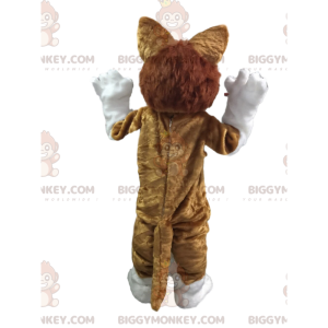 Dog BIGGYMONKEY™ Mascot Costume with White and Brown Fur -