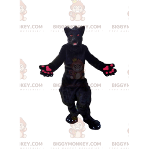 Kostium maskotki czarno-różowego wilka BIGGYMONKEY™, kostium