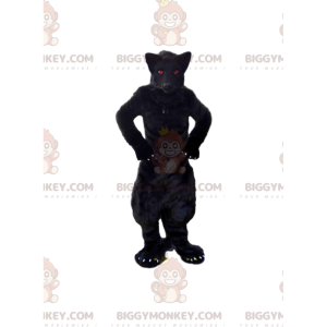 BIGGYMONKEY™ sort og lyserød ulvemaskotkostume, plys