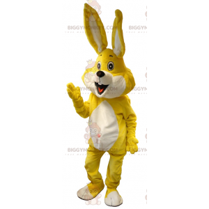 Giant White and Yellow Rabbit BIGGYMONKEY™ Mascot Costume -