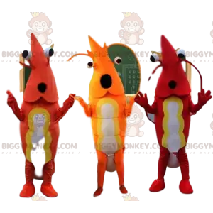 3 BIGGYMONKEY™s räkmaskot, kräftdjurskostymer - BiggyMonkey