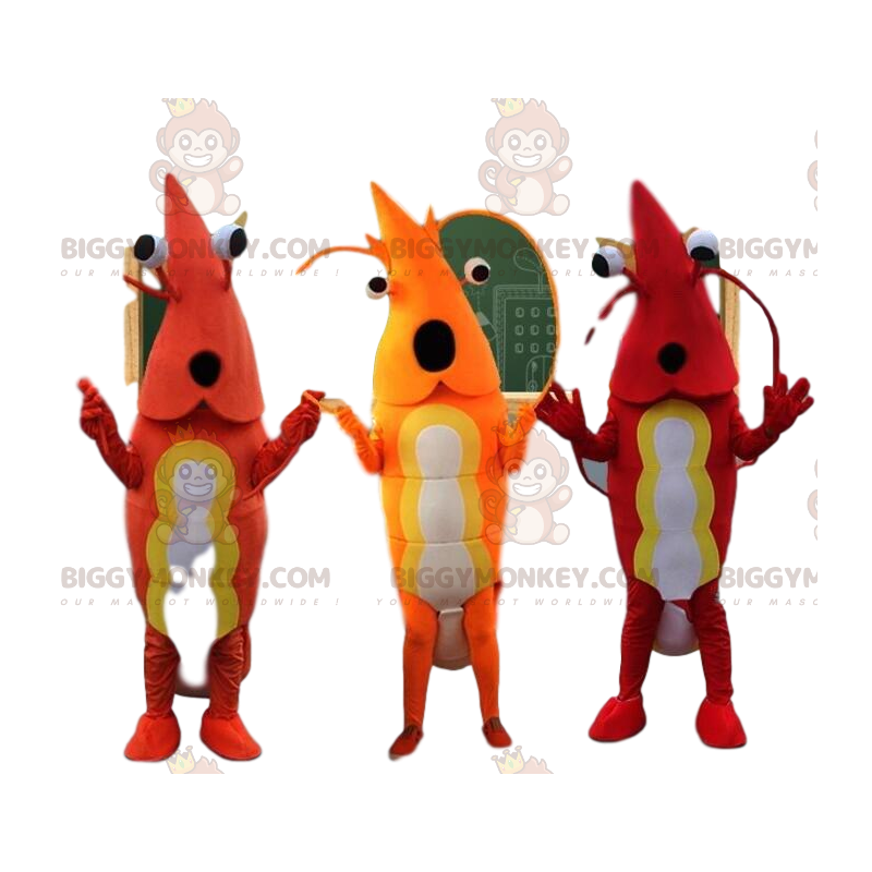 3 BIGGYMONKEY's garnalenmascotte, schaaldierenkostuums - 3 BIGGYMONKEY's garnalenmascotte, schaaldierenkostuums -