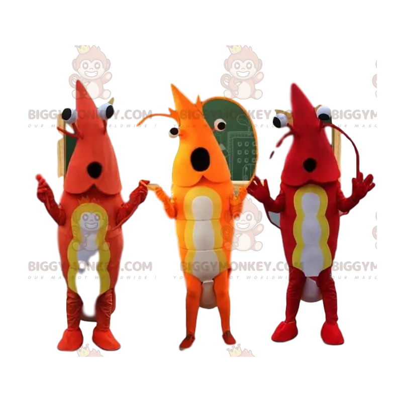 3 BIGGYMONKEY™s räkmaskot, kräftdjurskostymer - BiggyMonkey 3 BIGGYMONKEY™s räkmaskot, kräftdjurskostymer - BiggyMonkey