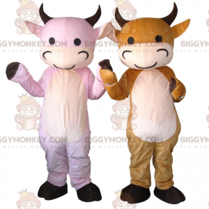 BIGGYMONKEY™s mascot of cows, a pink and an orange. 2 giant